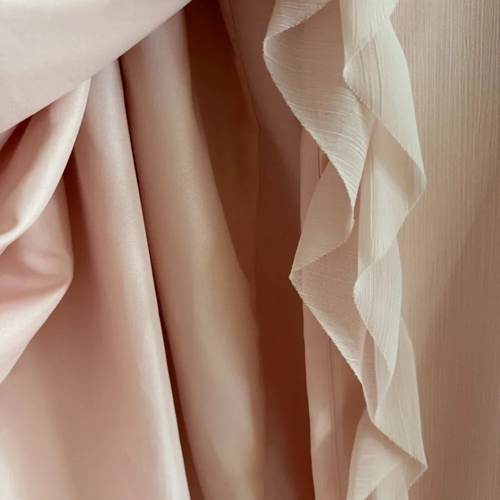 Vera Wang "WHITE" David's Bridal blush one shoulder ruffle maxi dress 2X - Picture 9 of 12